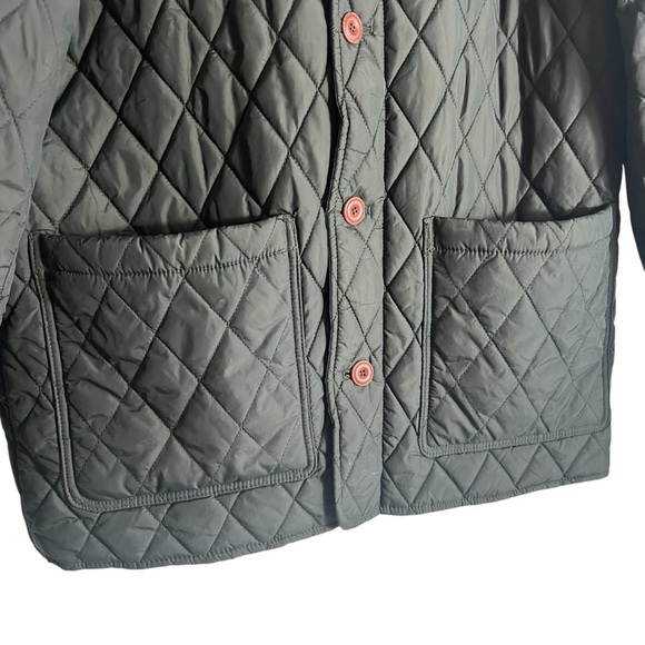 TASSO ELBA Quilted Lightweight Button Down Jacket in Olive Green Size Medium - Picture 4 of 8